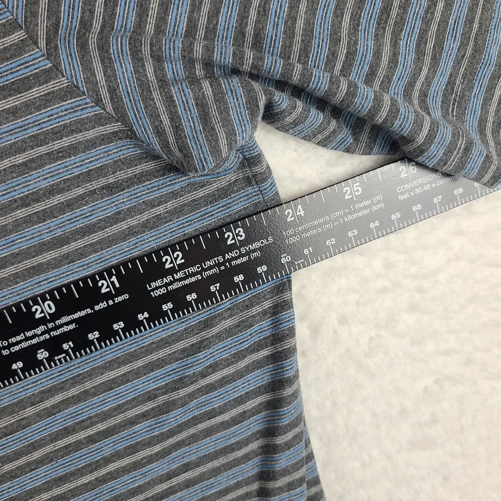 Foot Joy Polo Shirt Mens XL Gray Blue Striped Performance FJ 1857 Supima Cotton